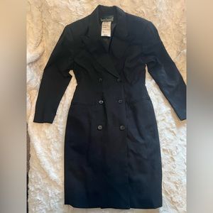 Harve Bernard Black Wool Blend Lined Women's Long  Blazer Jacket Size 4